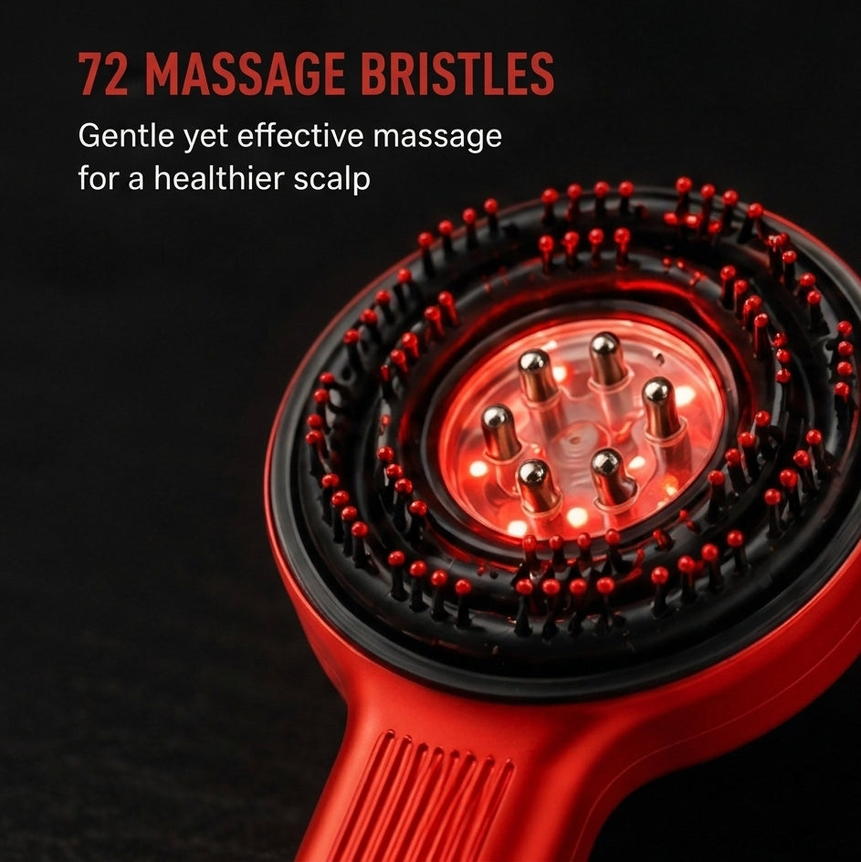 ScalpGlow™ 4-in-1 Electric Oil Dispensing Scalp Massager with Red Light Therapy.