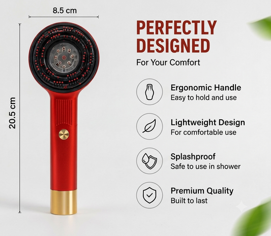 ScalpGlow™ 4-in-1 Electric Oil Dispensing Scalp Massager with Red Light Therapy.